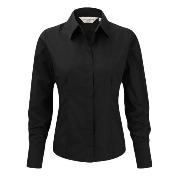 Russell Athletic Collection Ladies Long Sleeve Fitted Poplin Shirt Thumbnail